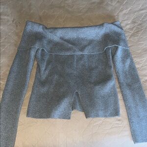 Abercrombie Gray Off-Shoulder Sweater